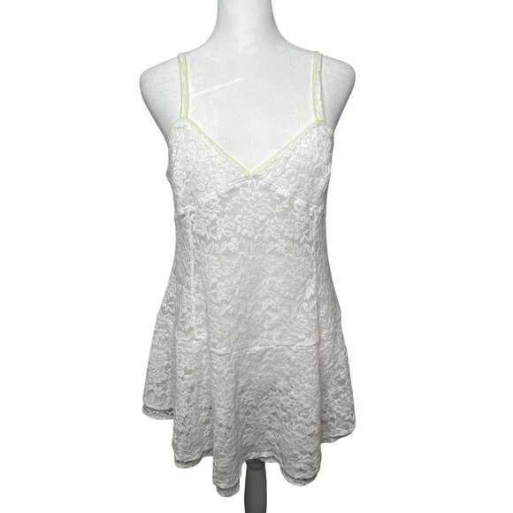 Free People Intimately Sun-Sational Mini Slip Bright White Lace Top Size Small - Picture 3 of 14